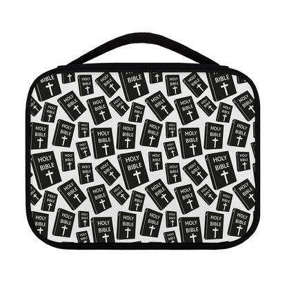 Black And White Holy Bible Pattern Print Classic Bible Case