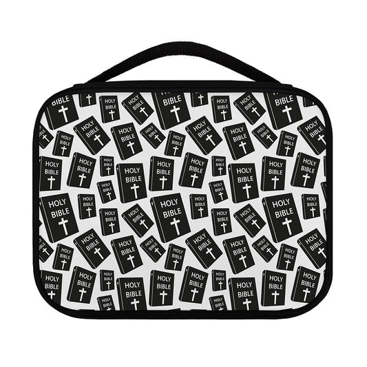 Black And White Holy Bible Pattern Print Classic Bible Case