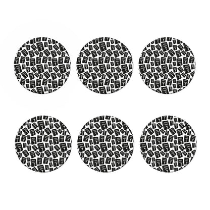 Black And White Holy Bible Pattern Print Coaster Set
