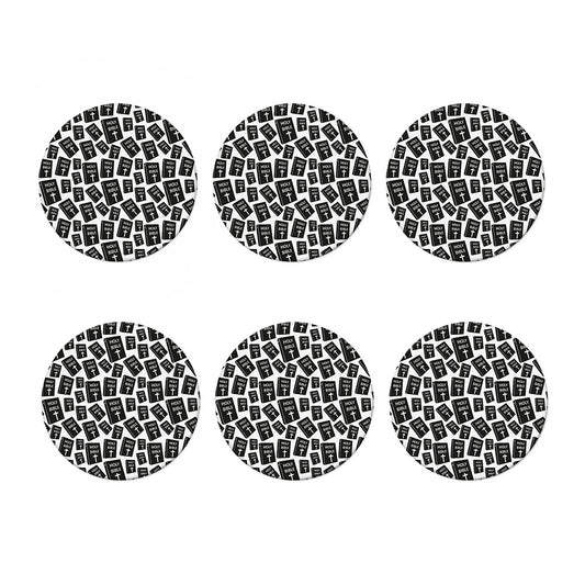 Black And White Holy Bible Pattern Print Coaster Set