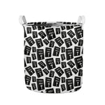 Black And White Holy Bible Pattern Print Collapsible Laundry Basket