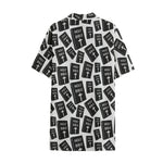 Black And White Holy Bible Pattern Print Cotton Hawaiian Shirt