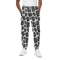Black And White Holy Bible Pattern Print Cotton Sweatpants