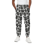 Black And White Holy Bible Pattern Print Cotton Pants