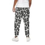 Black And White Holy Bible Pattern Print Cotton Pants
