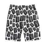 Black And White Holy Bible Pattern Print Cotton Shorts