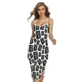 Black And White Holy Bible Pattern Print Cross Back Cami Dress