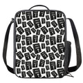 Black And White Holy Bible Pattern Print Crossbody Lunch Bag