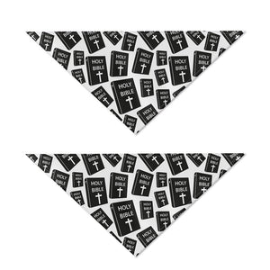 Black And White Holy Bible Pattern Print Dog Bandana