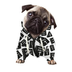 Black And White Holy Bible Pattern Print Dog Zip Up Hoodie