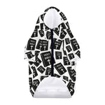 Black And White Holy Bible Pattern Print Dog Zip Up Hoodie