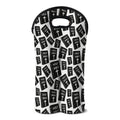 Black And White Holy Bible Pattern Print Double Neoprene Wine Tote