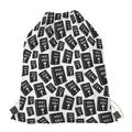 Black And White Holy Bible Pattern Print Drawstring Bag