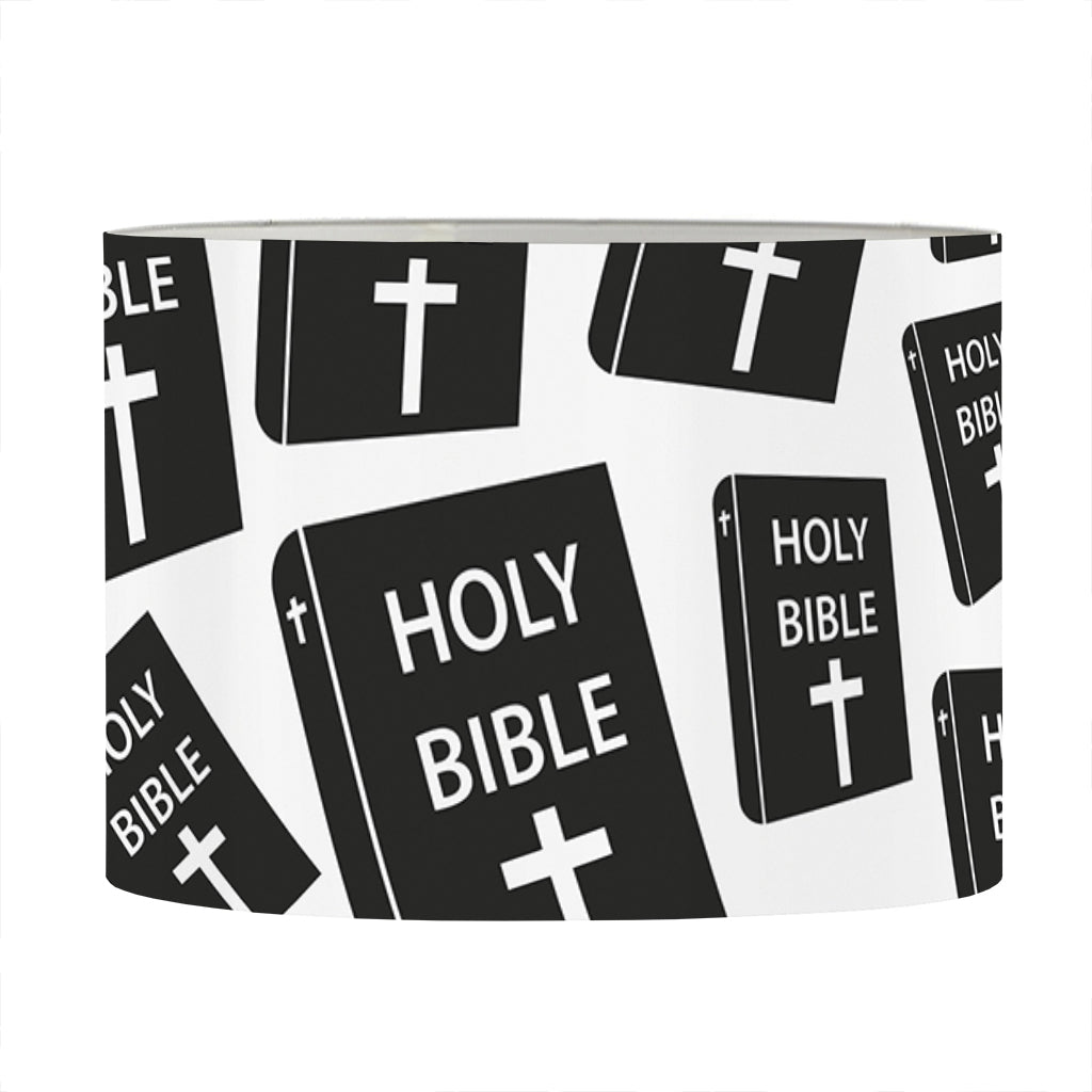 Black And White Holy Bible Pattern Print Drum Lamp Shade
