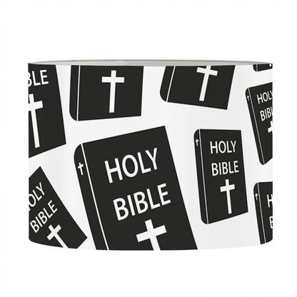 Black And White Holy Bible Pattern Print Drum Lamp Shade