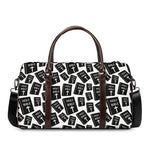 Black And White Holy Bible Pattern Print Duffle Bag