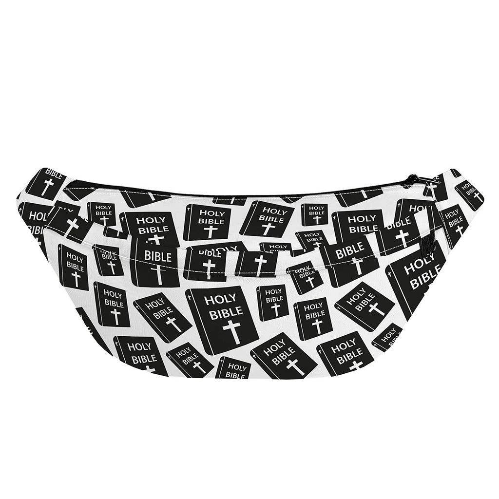Black And White Holy Bible Pattern Print Fanny Pack