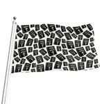 Black And White Holy Bible Pattern Print Flag