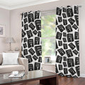 Black And White Holy Bible Pattern Print Grommet Curtains