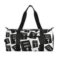 Black And White Holy Bible Pattern Print Gym Bag