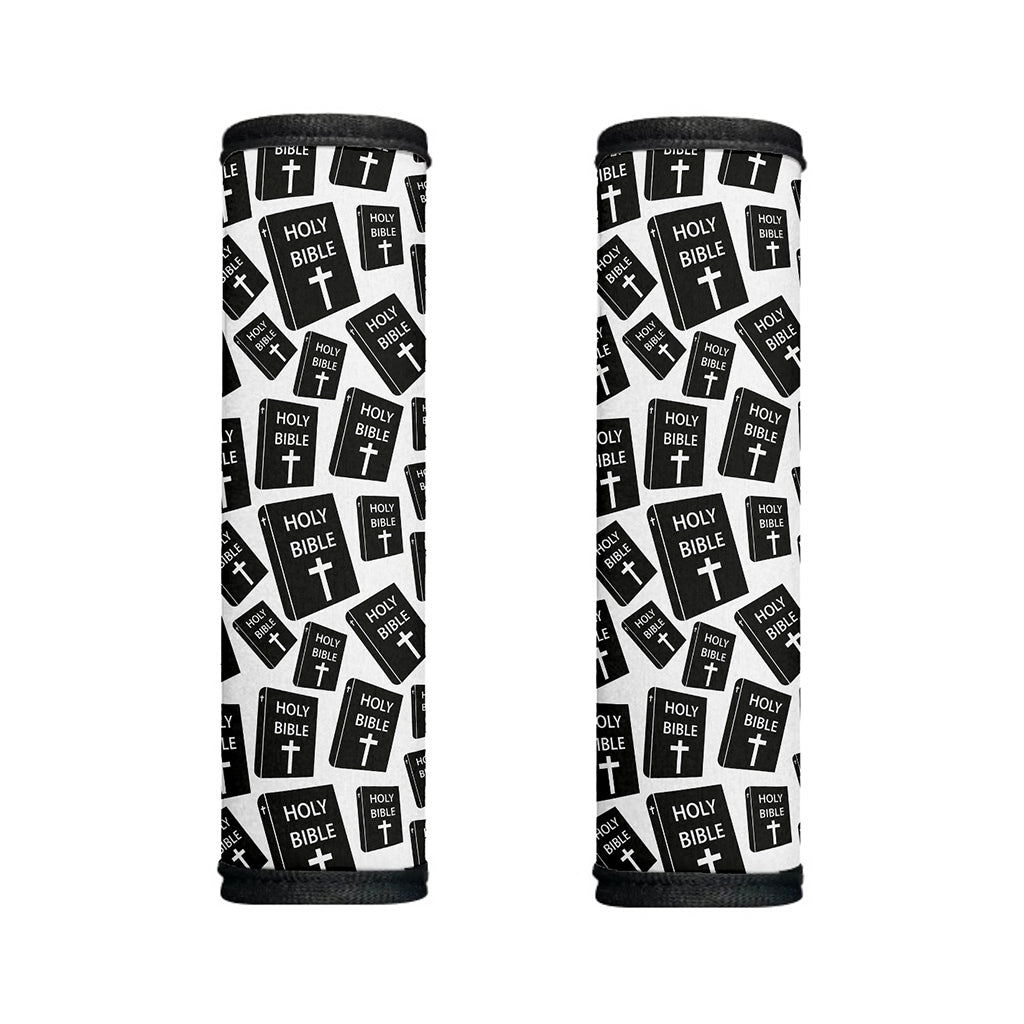 Black And White Holy Bible Pattern Print Handle Covers