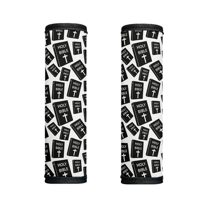 Black And White Holy Bible Pattern Print Handle Covers
