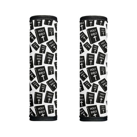 Black And White Holy Bible Pattern Print Handle Covers