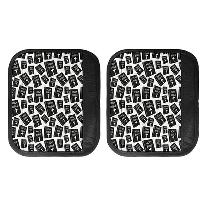 Black And White Holy Bible Pattern Print Handle Covers