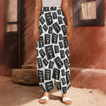 Black And White Holy Bible Pattern Print Harem Pants