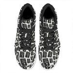 Black And White Holy Bible Pattern Print High Top Leather Sneakers