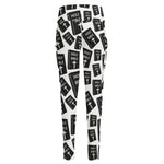 Black And White Holy Bible Pattern Print High-Waisted Pocket Leggings