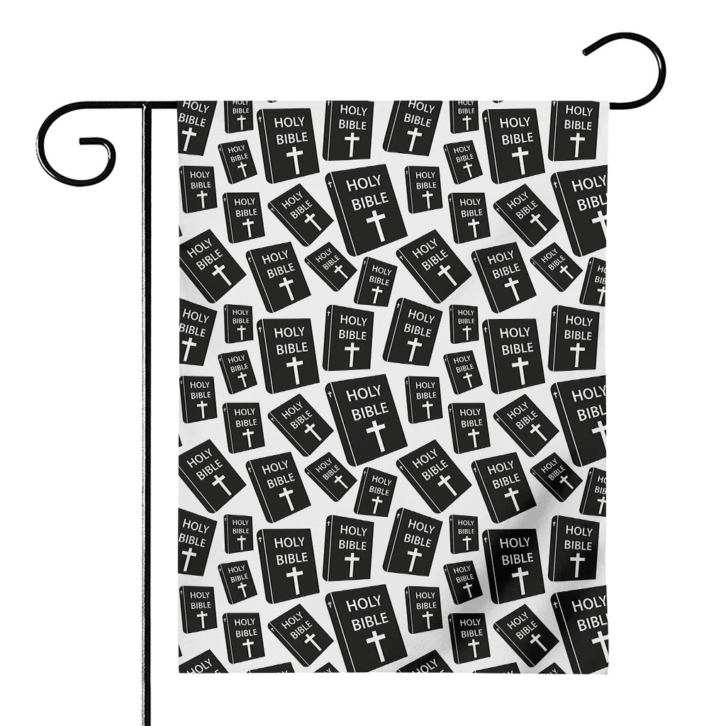 Black And White Holy Bible Pattern Print House Flag