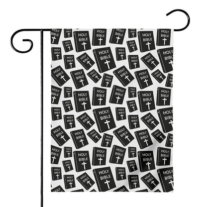 Black And White Holy Bible Pattern Print House Flag