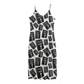 Black And White Holy Bible Pattern Print Jersey Midi Cami Dress