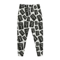Black And White Holy Bible Pattern Print Jogger Pants