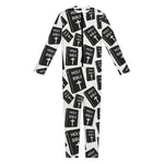 Black And White Holy Bible Pattern Print Jumpsuit