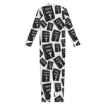 Black And White Holy Bible Pattern Print Jumpsuit