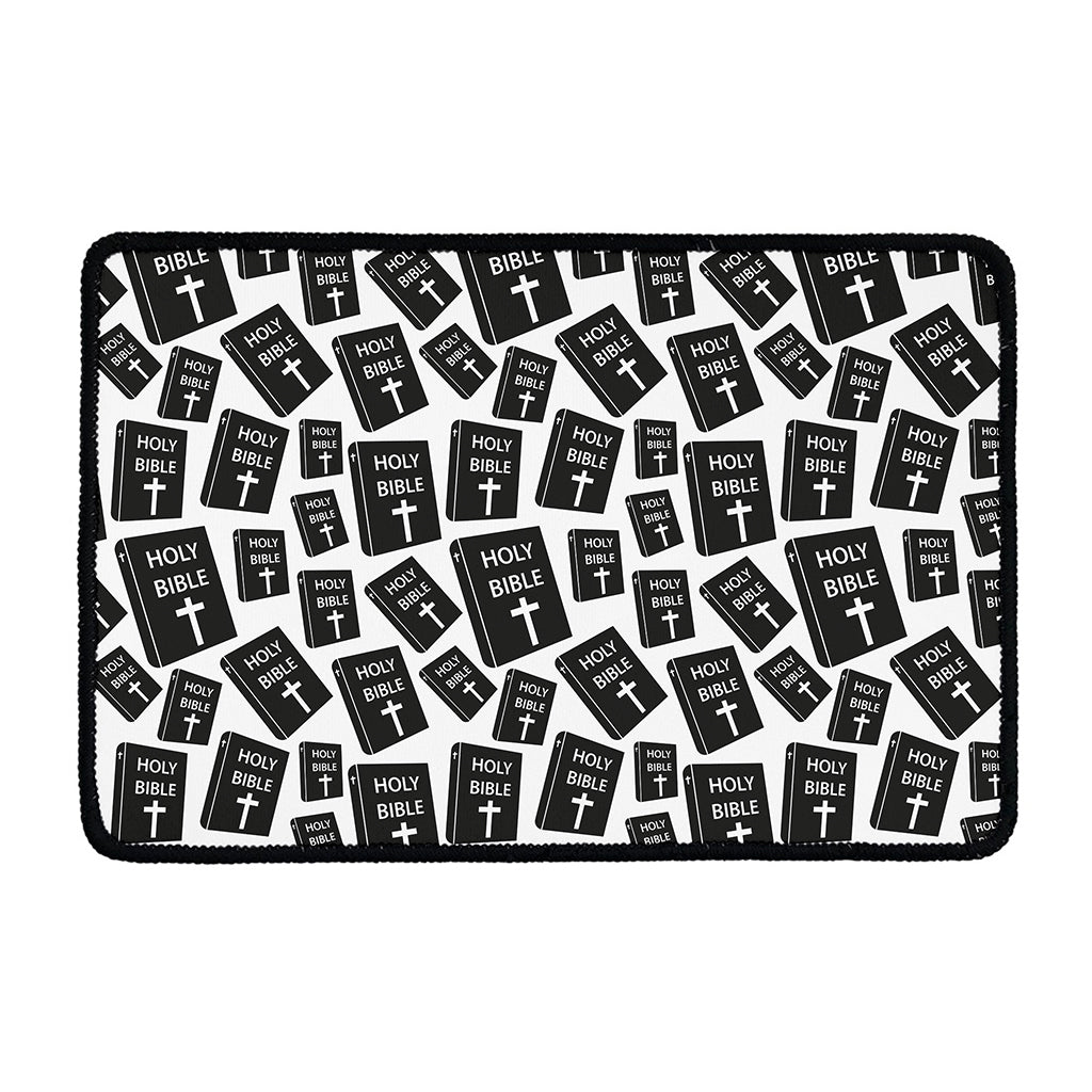 Black And White Holy Bible Pattern Print Kitchen Mat