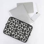 Black And White Holy Bible Pattern Print Laptop Sleeve