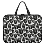Black And White Holy Bible Pattern Print Laptop Sleeve With Handle