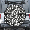 Black And White Holy Bible Pattern Print Leather Spare Tire Cover