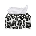 Black And White Holy Bible Pattern Print Leather Tissue Box Cover