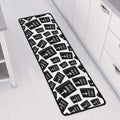Black And White Holy Bible Pattern Print Long Kitchen Mat