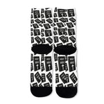 Black And White Holy Bible Pattern Print Long Socks