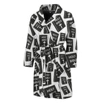 Black And White Holy Bible Pattern Print Men's Bathrobe