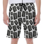 Black And White Holy Bible Pattern Print Men's Beach Shorts