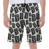 Black And White Holy Bible Pattern Print Men's Beach Shorts