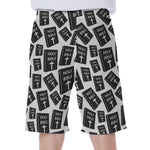 Black And White Holy Bible Pattern Print Men's Beach Shorts