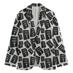 Black And White Holy Bible Pattern Print Men's Blazer