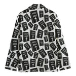 Black And White Holy Bible Pattern Print Men's Blazer